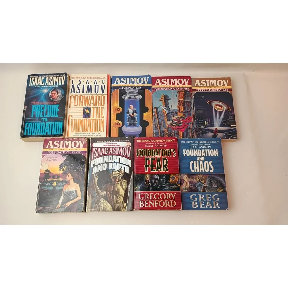 Isaac Asimov PB lot of 9 Foundation Books, Original 7 + 2 More